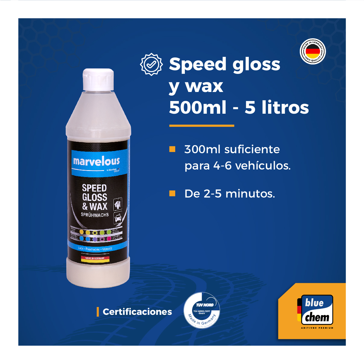 Cera Start Auto Gloss, 5 litros, protección y alto brillo